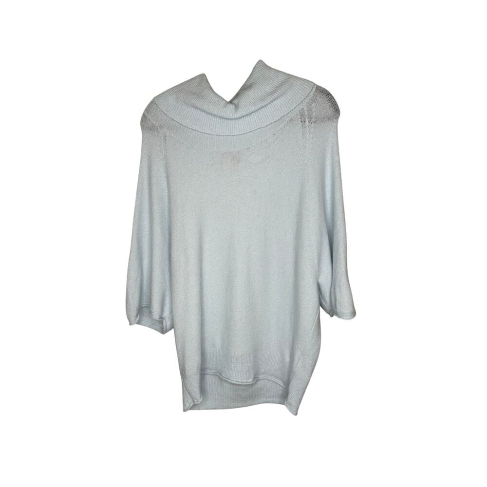 Pilcro Anthropologie Wool Blend Cowl Neck Sweater Womens M Blue Short Sleeve Top